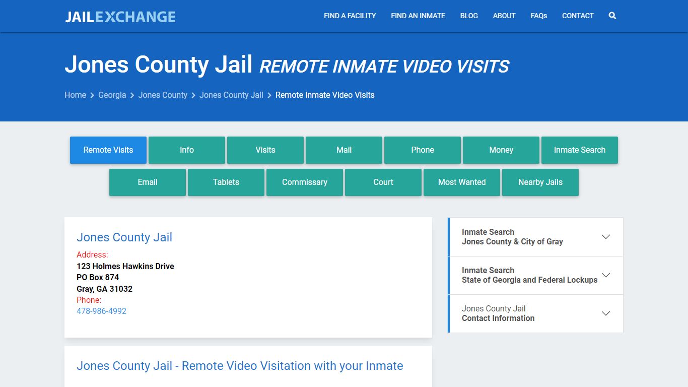 Video Visitation - Jones County Jail, GA - Jail Exchange